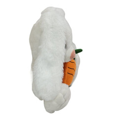 American Greetings Plush Easter Bunny Rabbit Lop Ear Carrot White Polka Dot 8″