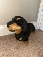 Douglas Cuddle Toys Spats Black Tan Dachshund Weiner Dog Plush Realistic