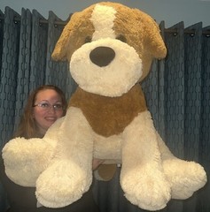Huge Plush Puppy Dog Brown Stuffed Animal 80” Girth (Around) 30” Tall Sitting