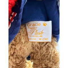 Progressive Plush Gracie Patriotic Teddy Bear Red White Blue American Flag 12″