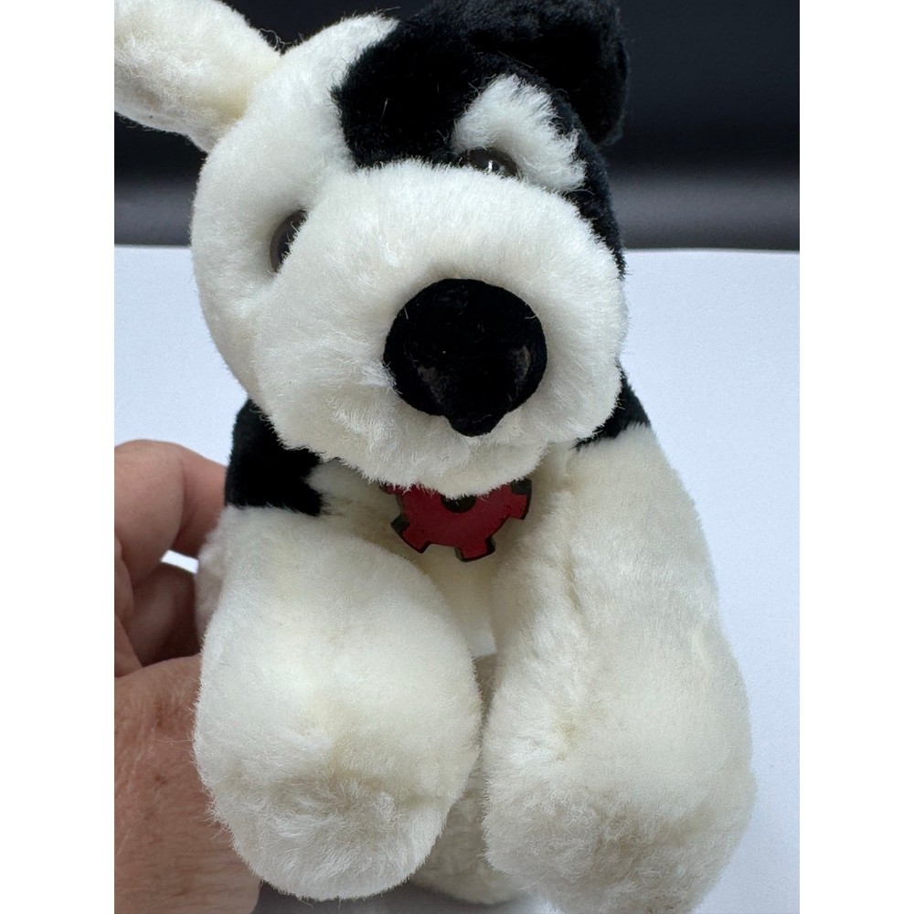 Vintage Sprockets by Russ Berrie Mervyns Black White Puppy Dog Plush Item 70955