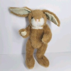 VTG Bunny Rabbit Plush Stuffed Animal Brown Tan 10” Jointed Legs And Arms