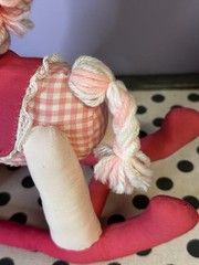 Vintage Pink Sewed Handmade Rocking Horse Plush Fabric 12” Baby Decor Nursery