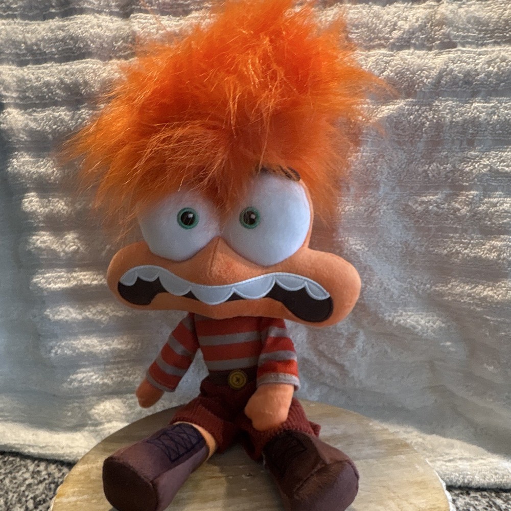 Inside Out AnxietyStuffed Character Orange Hair Red Striped Shirt 16in