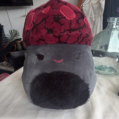 Squishmallows Halloween Mushroom Plush Gray Black Red Washable 2024 PA-16926