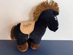 Vintage JRL Toys Love Pony Plush Horse Black Brown Saddle Plush Hard to Find