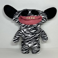 Rare Fuggler Grin Grin Zebra Print Plush Retired Spin Master 9″ Collectible