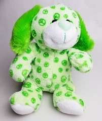 Plush Puppy Dog Peace Pals Green Stuffed Animal Toy 9″ Small New