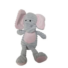 Elephant Plush Stuffed Animal Toy Ribbed Corduroy Gray Pink Soft Nursery 10.5″