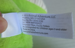 Animal Adventure Green Plush Frog White Ribbed Corduroy Feet Orange Ribbed Belly