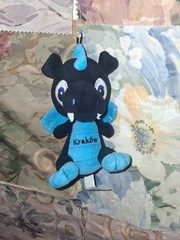 Kraków Dragon Plush Toy Small Black Blue Washable 3-7 Years Character Family