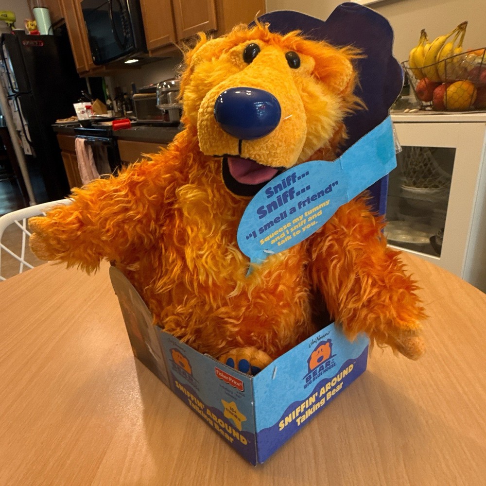Bear In The Big Blue House 1999 Jim Henson Talking and Sniffing Plush 14” Tested