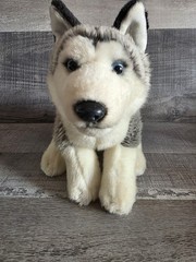 Toys R Us Plush Stuffed Animal Siberian Husky Dog 12″ Retired Realistic b252