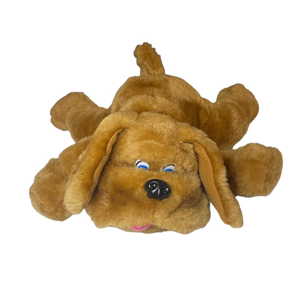 Calplush Hound Dog Brown 9 Inch Plush Blue Eyes Floppy Wrinkled Stuffed Vintage