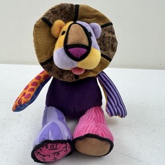 Britto Pop Plush Lion Doll Leonardo Artist Patchwork Toy Lovey