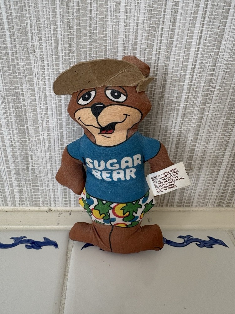 Sugar Bear 4.5” Plush 1980s Sugar Golden Crisp Cereal Post General Foods