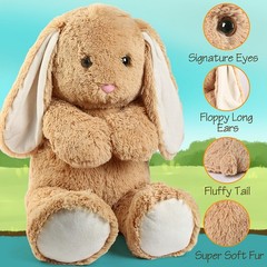 3FT Bunny Stuffed Animals Jumbo Soft Rabbit Plush Toy Brown Bunny Christmas Gift
