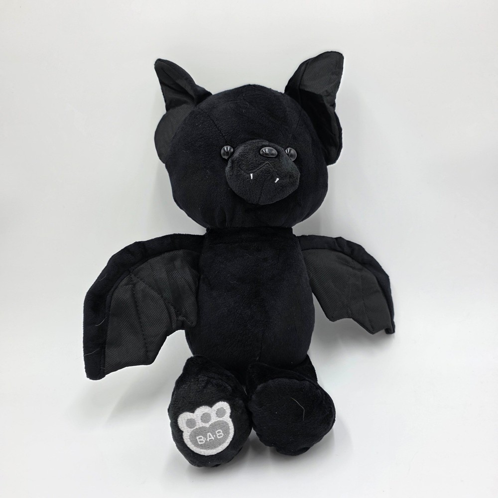 Build-A-Bear Workshop Midnight Bat Plush Black Stuffed Animal Halloween Vampire