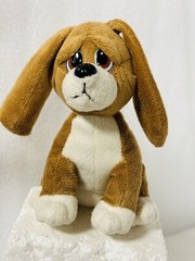 T L Toys Sad Eyes Brown Dog Plush Stuffed Animal 7” VTG