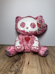 Vtg NEW Skelanimals Kit Kat Cat DAY OF DEAD Plush Stuffed Toy Pink White 6” 2009