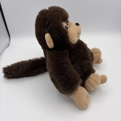 A & A Brown Monkey 9“ Plush 1992 Vintage Sitting Smiling Stuffed Animal