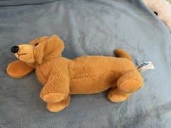Dachshund Wiener Dog Plush 11” Brown Stuffed Animal With Secret Pocket Pouch Toy