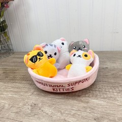 Emotional Support Kitties 5‑Plush Set New With Tags Cozy Container Cats