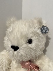 Princess Soft Toys Plush Off-White Bear With Pink Bow With Original Tags!