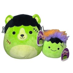 Squishmallow Len 8″ Plush Frankenbear Halloween & Mini Frankie Frankenstein NWT