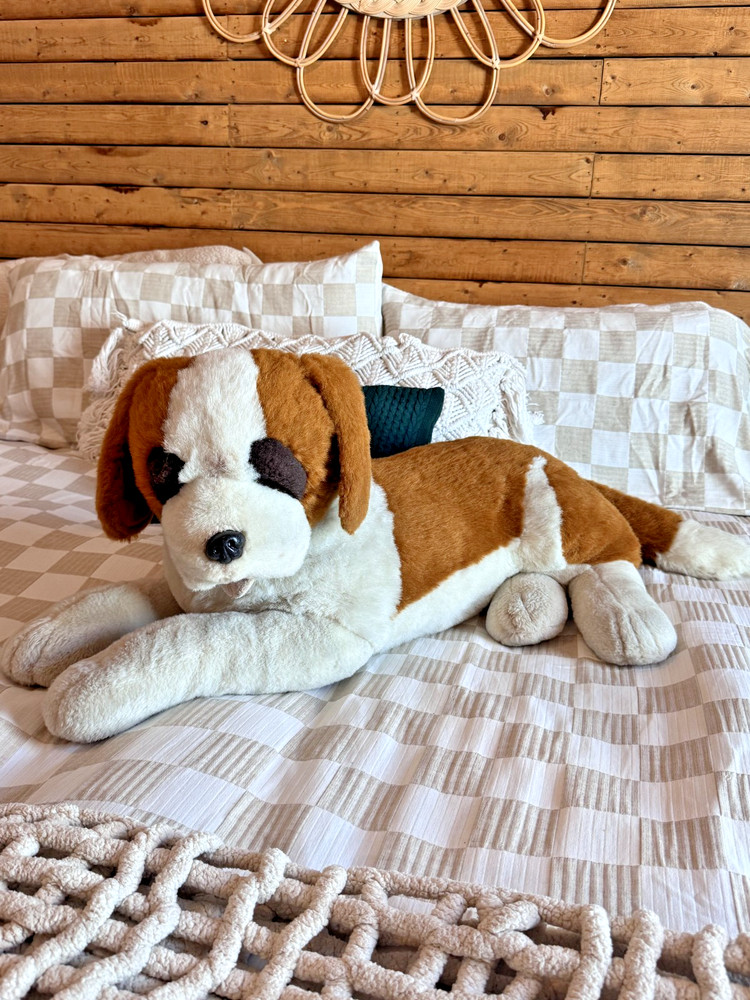 Huge St Bernard Dog 43″ Realistic Life Size Plush Stuffed Animal Floppy Pet CUTE
