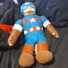 Marvel Captain America Medium Plush Stuffed Doll Blue Red White Washable 2014